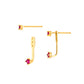 Stunning U-Shaped 12 Birthstone Stud Earrings - 18K Gold Plated Copper Gift