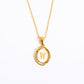 26 Letter Initial Pendant Necklace - Gold-Plated O-Shaped Chain