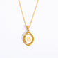 26 Letter Initial Pendant Necklace - Gold-Plated O-Shaped Chain