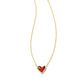 Love Necklace for Women - Adjustable Peach Heart Natural Stone Clavicle Chain