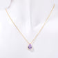 Pear Drop Zircon Birthstone Necklace  18K Gold Plated Titanium Steel