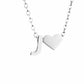 14K Gold Heart Initial Necklace, Love Letter Pendant, Personalized Name Jewelry, Meaningful Gift for Mom, Initial Necklace