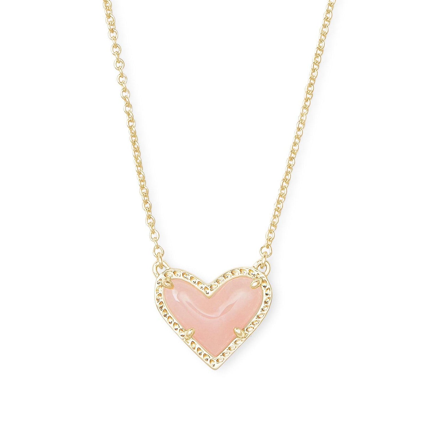 Love Necklace for Women - Adjustable Peach Heart Natural Stone Clavicle Chain