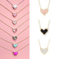 Love Necklace for Women - Adjustable Peach Heart Natural Stone Clavicle Chain