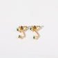 Stunning U-Shaped 12 Birthstone Stud Earrings - 18K Gold Plated Copper Gift