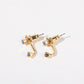 Stunning U-Shaped 12 Birthstone Stud Earrings - 18K Gold Plated Copper Gift