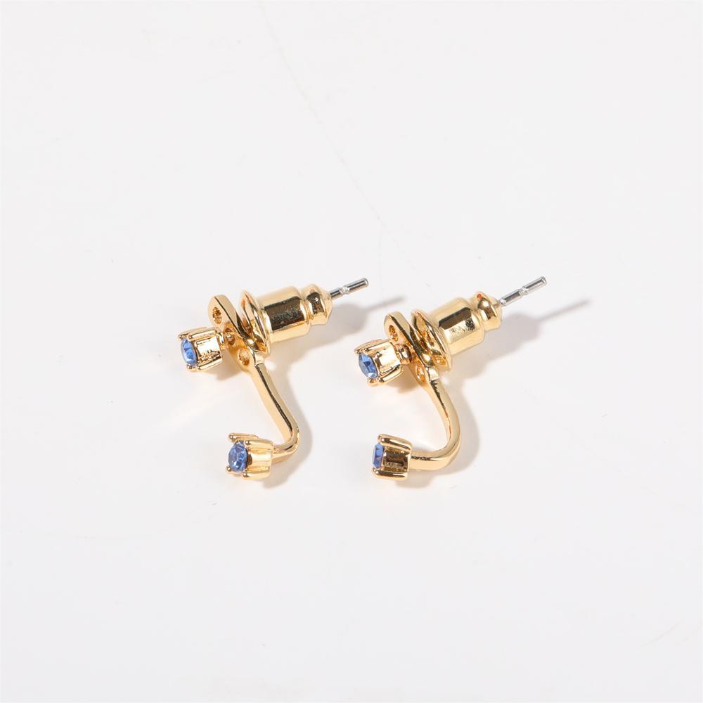 Stunning U-Shaped 12 Birthstone Stud Earrings - 18K Gold Plated Copper Gift