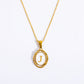 26 Letter Initial Pendant Necklace - Gold-Plated O-Shaped Chain