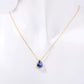 Pear Drop Zircon Birthstone Necklace  18K Gold Plated Titanium Steel