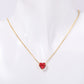 12 Birthstone Love Heart Pendant Gold Necklace, 14k Gold Plated, Stainless Steel + Zircon, Adjustable Chain, Gift for Her