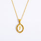 26 Letter Initial Pendant Necklace - Gold-Plated O-Shaped Chain