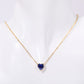 12 Birthstone Love Heart Pendant Gold Necklace, 14k Gold Plated, Stainless Steel + Zircon, Adjustable Chain, Gift for Her