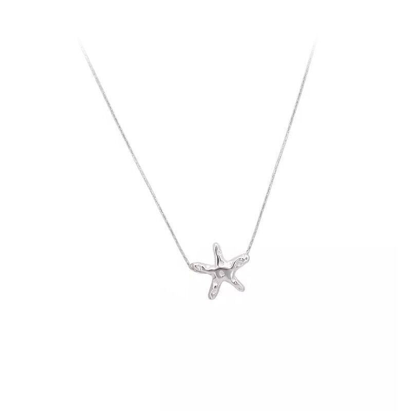 S925 Sterling Silver Minimalist Starfish Necklace - Versatile Women's Choker