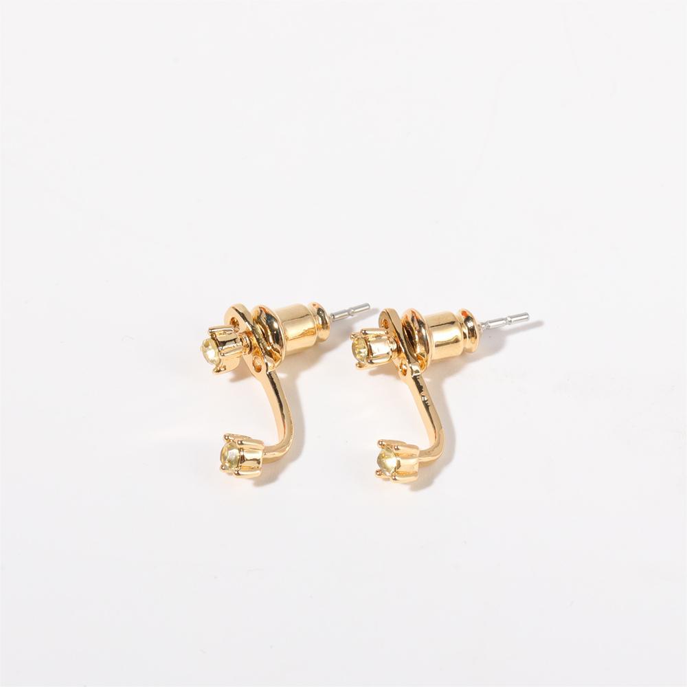 Stunning U-Shaped 12 Birthstone Stud Earrings - 18K Gold Plated Copper Gift