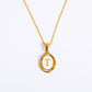 26 Letter Initial Pendant Necklace - Gold-Plated O-Shaped Chain