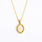 26 Letter Initial Pendant Necklace - Gold-Plated O-Shaped Chain