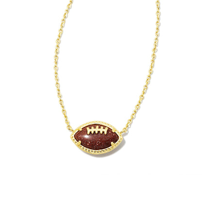 American Football Pendant Necklace for Women - 14k Gold Plated Sports Jewelry