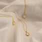 26 Letter Initial Pendant Necklace - Gold-Plated O-Shaped Chain