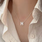 S925 Sterling Silver Letter H Snake Bone Necklace - Korean Simple Clavicle Chain