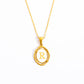 26 Letter Initial Pendant Necklace - Gold-Plated O-Shaped Chain