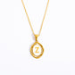 26 Letter Initial Pendant Necklace - Gold-Plated O-Shaped Chain