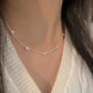 S925 Sterling Silver Cherry Necklace - Women's Ins Niche Clavicle Chain (16.1-19.7 Inches)