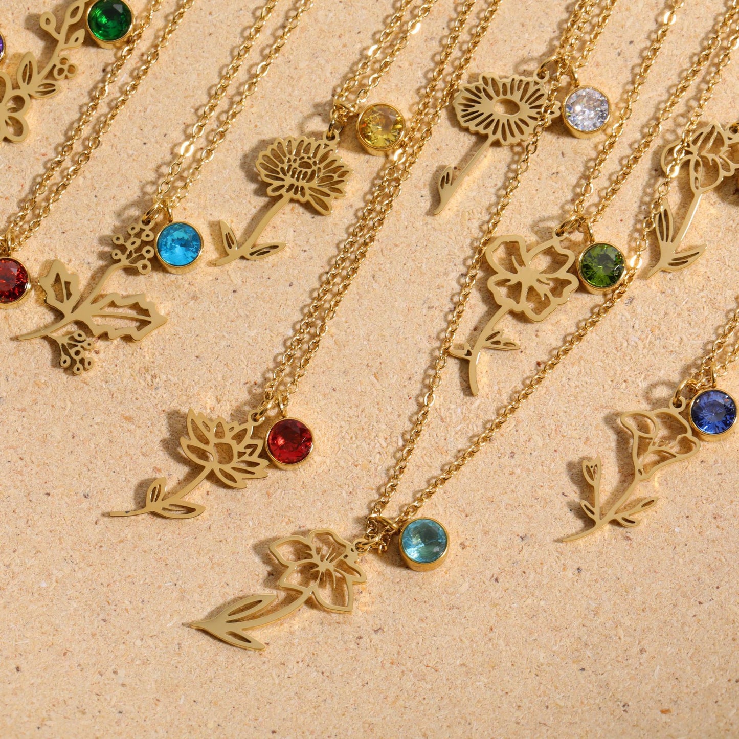 Personalized Birth Flower Necklace, Custom Birthstone Jewelry, Unique Gift for Mom, Flower Girl Gift, Birth Month Keepsake