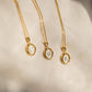 26 Letter Initial Pendant Necklace - Gold-Plated O-Shaped Chain