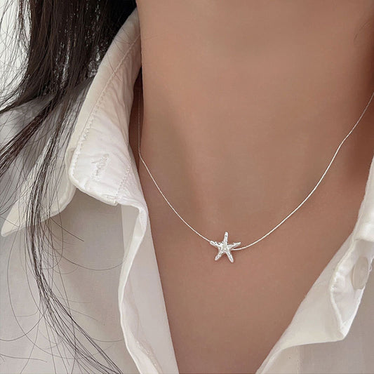 S925 Sterling Silver Minimalist Starfish Necklace - Versatile Women's Choker