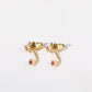 Stunning U-Shaped 12 Birthstone Stud Earrings - 18K Gold Plated Copper Gift