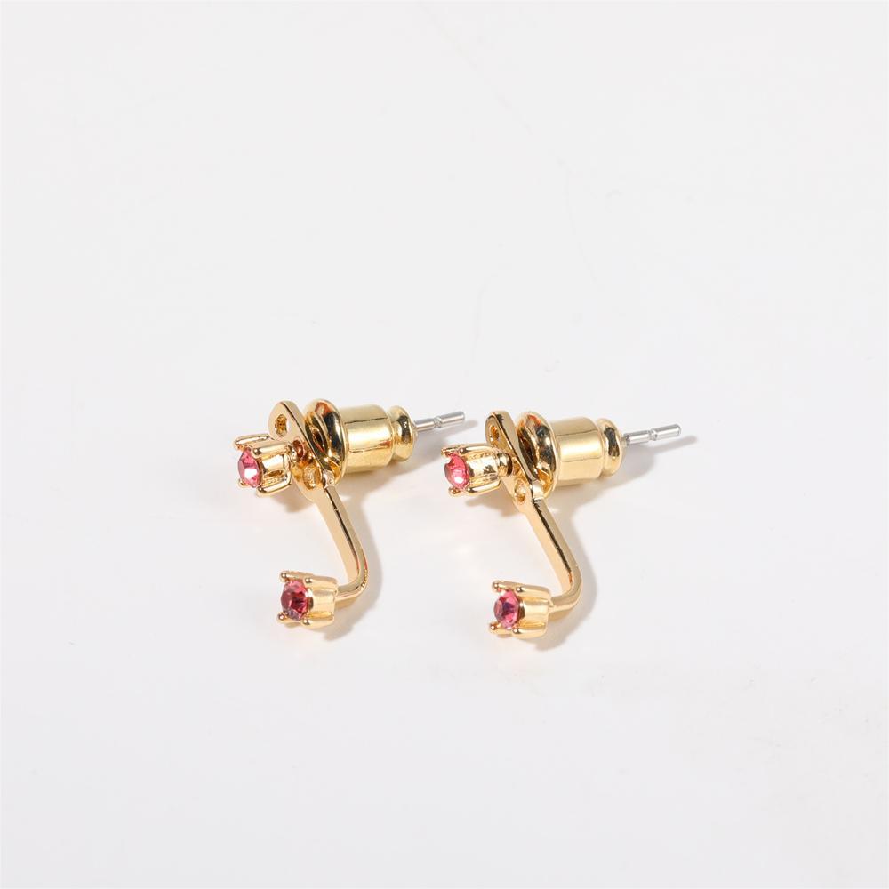 Stunning U-Shaped 12 Birthstone Stud Earrings - 18K Gold Plated Copper Gift