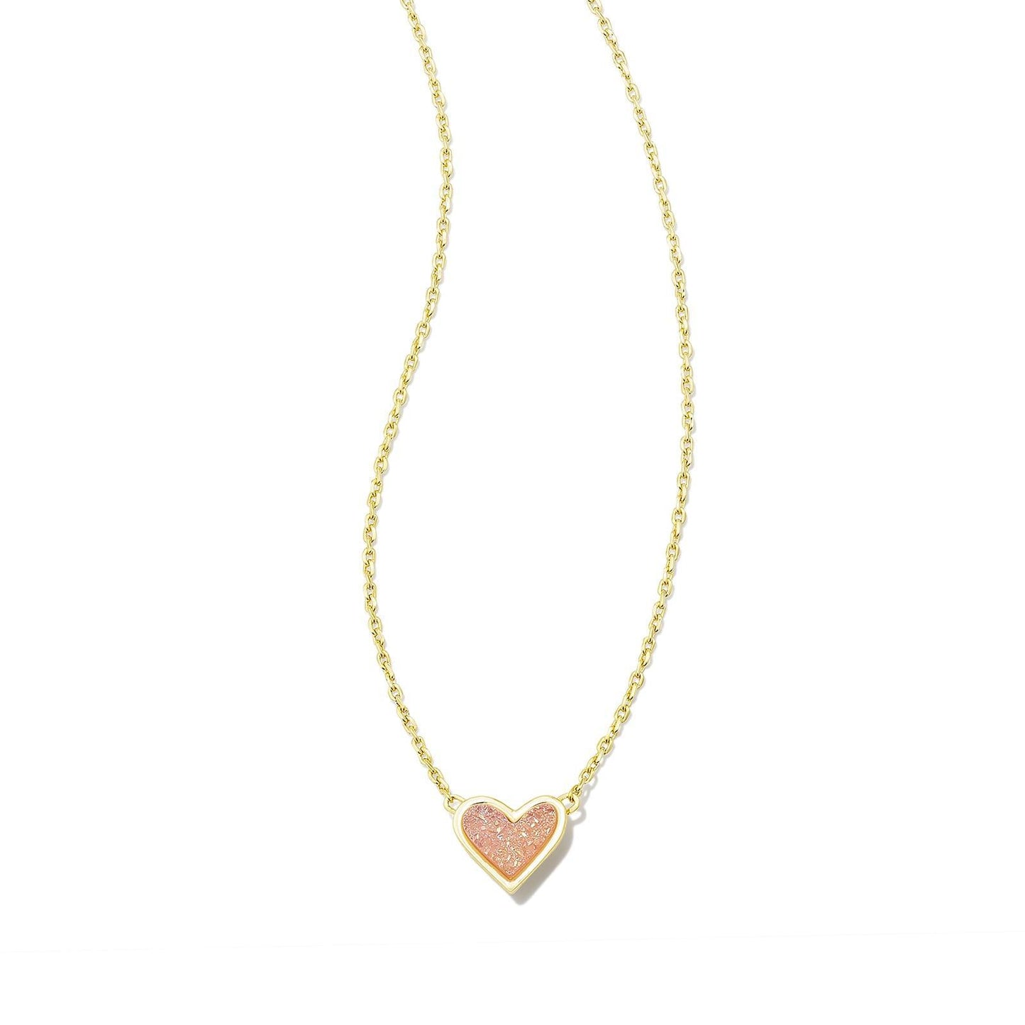 Love Necklace for Women - Adjustable Peach Heart Natural Stone Clavicle Chain