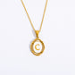 26 Letter Initial Pendant Necklace - Gold-Plated O-Shaped Chain