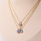 Pear Drop Zircon Birthstone Necklace  18K Gold Plated Titanium Steel