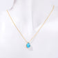 Pear Drop Zircon Birthstone Necklace  18K Gold Plated Titanium Steel