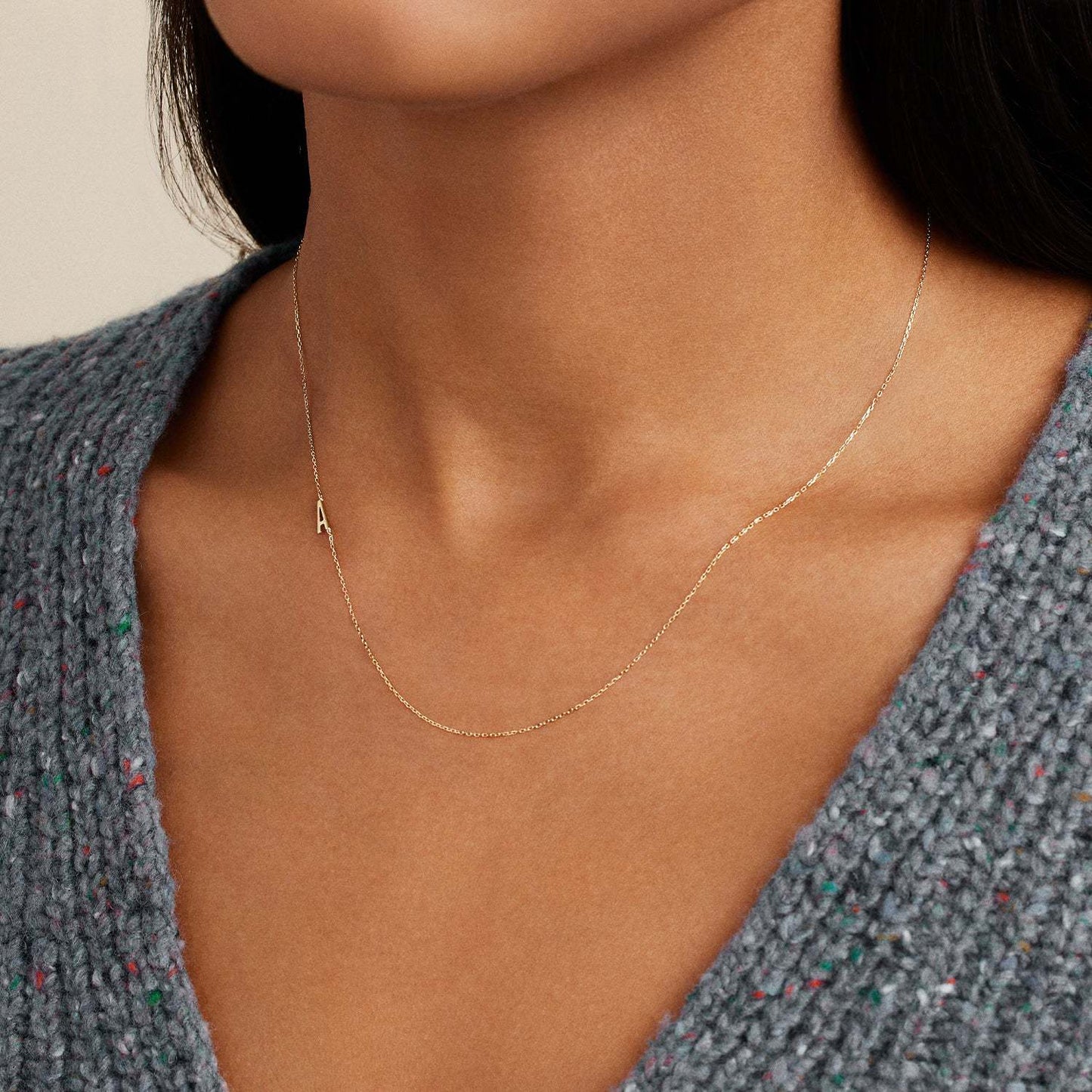 Personalized Initial Necklace, 18k Gold Plated Clavicle Chain, Dainty Everyday Wear, Unique Gift for Her, Custom Letter Pendant