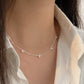 S925 Sterling Silver Cherry Necklace - Women's Ins Niche Clavicle Chain (16.1-19.7 Inches)