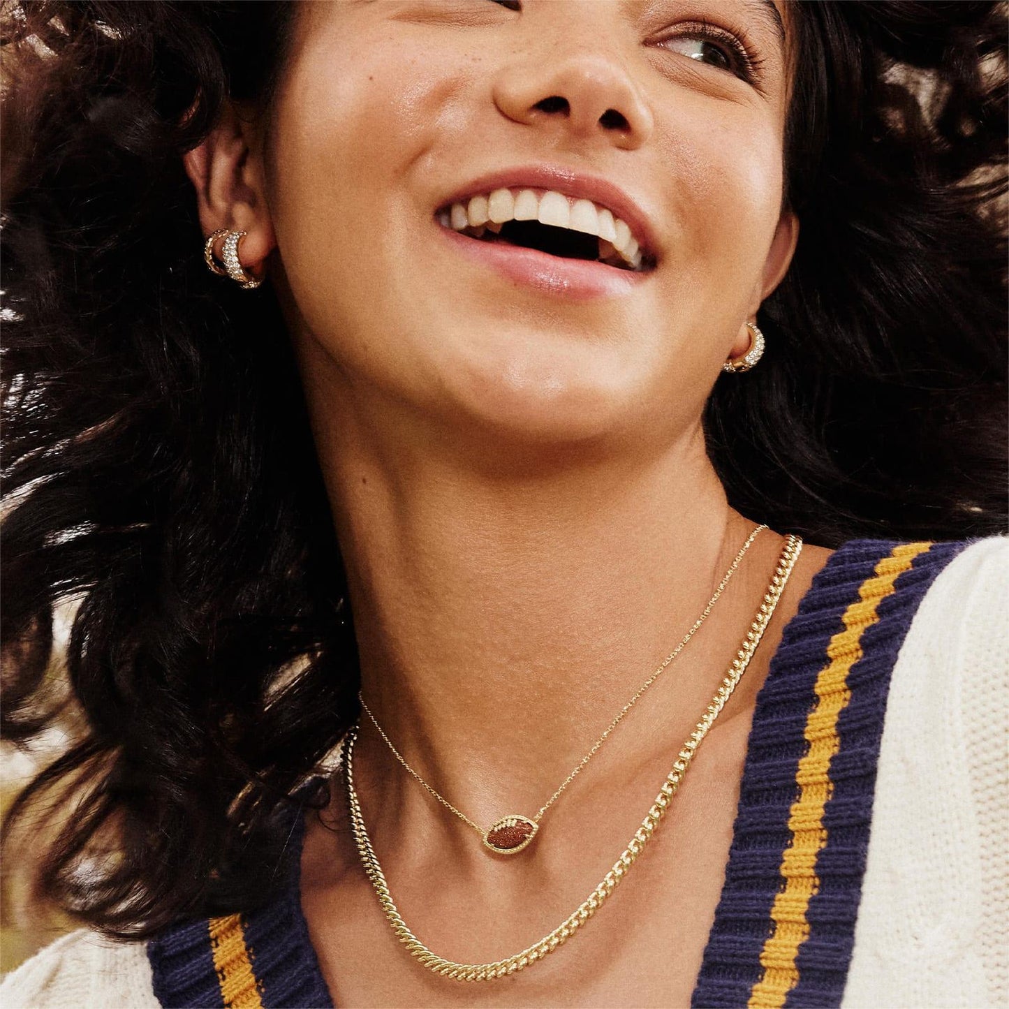 American Football Pendant Necklace for Women - 14k Gold Plated Sports Jewelry