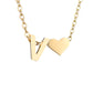 14K Gold Heart Initial Necklace, Love Letter Pendant, Personalized Name Jewelry, Meaningful Gift for Mom, Initial Necklace