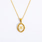 26 Letter Initial Pendant Necklace - Gold-Plated O-Shaped Chain