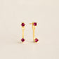 Stunning U-Shaped 12 Birthstone Stud Earrings - 18K Gold Plated Copper Gift