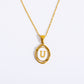 26 Letter Initial Pendant Necklace - Gold-Plated O-Shaped Chain