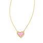 Love Necklace for Women - Adjustable Peach Heart Natural Stone Clavicle Chain
