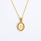 26 Letter Initial Pendant Necklace - Gold-Plated O-Shaped Chain