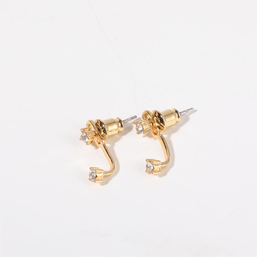 Stunning U-Shaped 12 Birthstone Stud Earrings - 18K Gold Plated Copper Gift