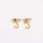 Stunning U-Shaped 12 Birthstone Stud Earrings - 18K Gold Plated Copper Gift