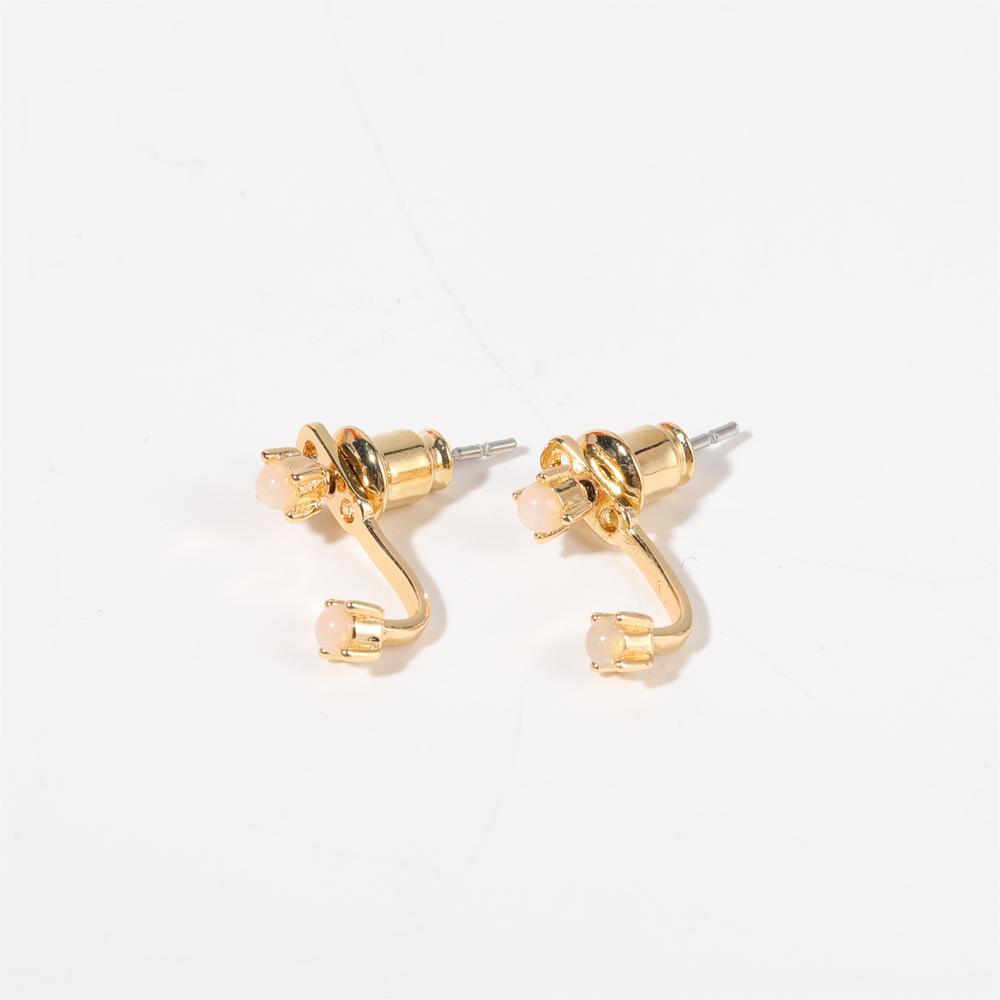 Stunning U-Shaped 12 Birthstone Stud Earrings - 18K Gold Plated Copper Gift