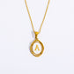 26 Letter Initial Pendant Necklace - Gold-Plated O-Shaped Chain