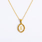 26 Letter Initial Pendant Necklace - Gold-Plated O-Shaped Chain