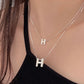 S925 Sterling Silver Letter H Snake Bone Necklace - Korean Simple Clavicle Chain